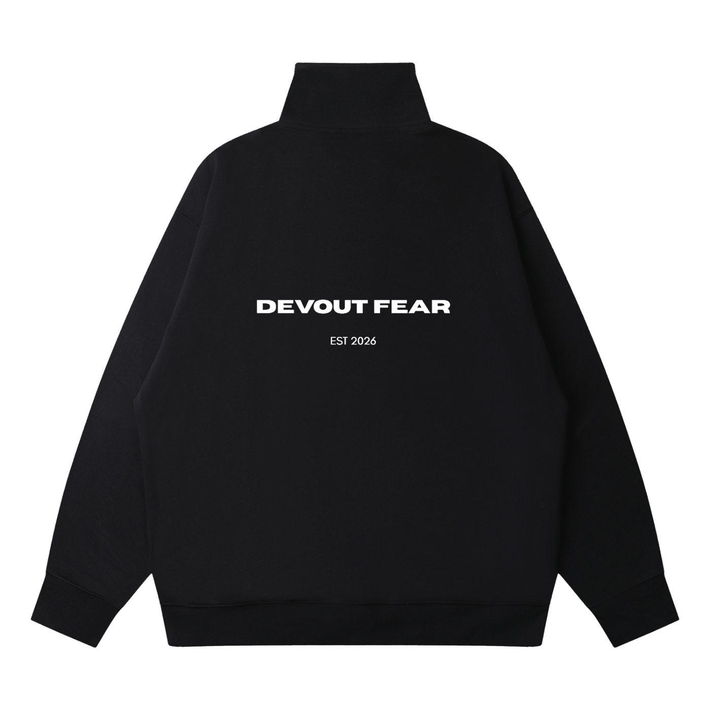 (DEVOUT FEAR) Quarter-Zip Drop Shoulder Sweatshirt